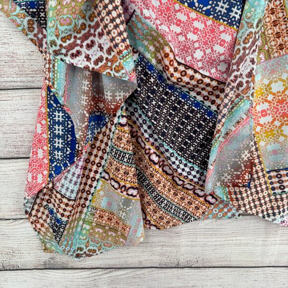 Boutique Patchwork Open Front Kimono Top Womens 2x 3x Multicolor Multi Print - Picture 4 of 7